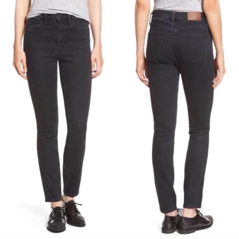 Madewell High Rise Skinny Jeans Black + Grey
